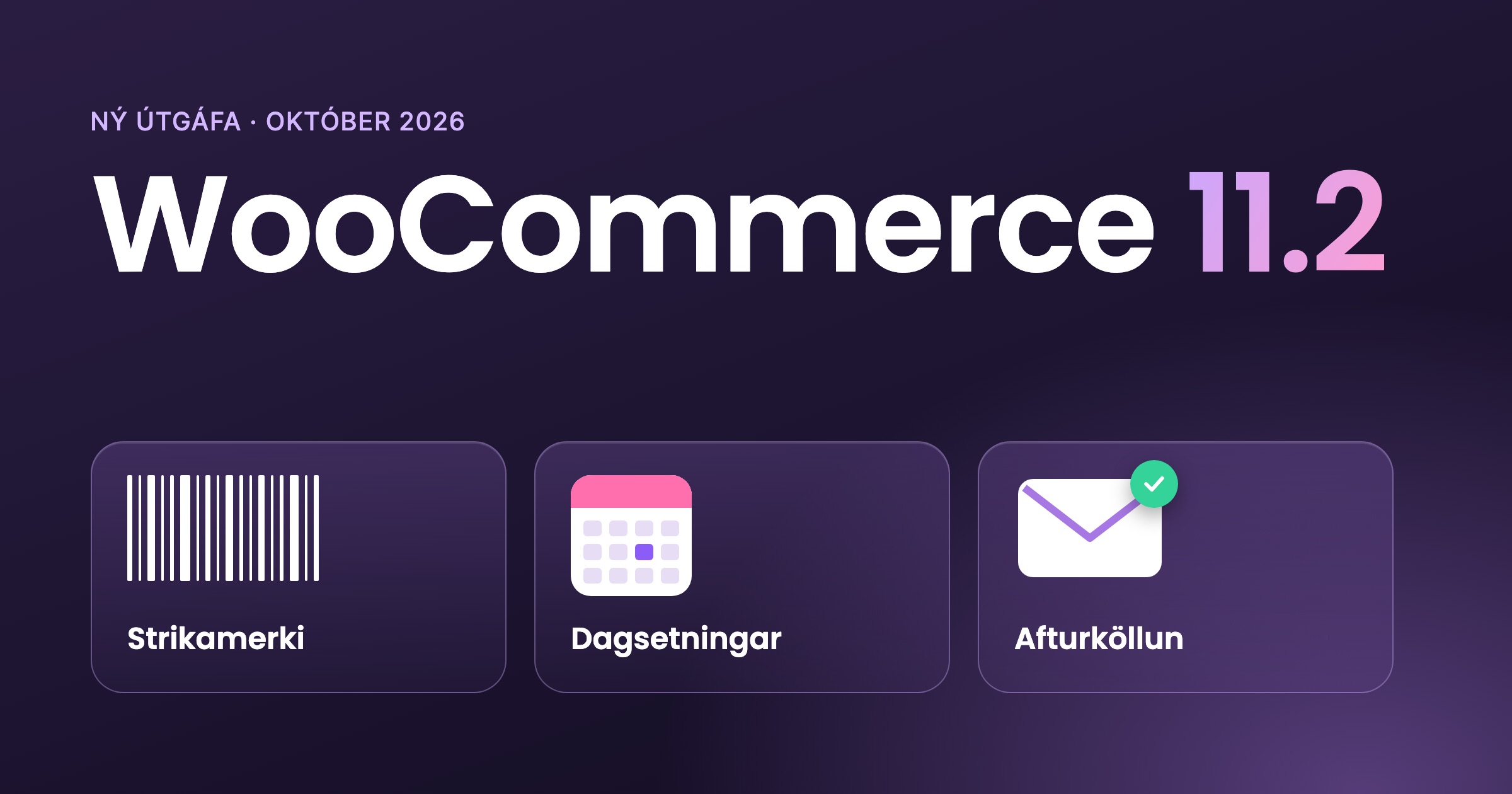 WooCommerce 11.2 með þremur helstu nýjungunum: strikamerki, dagatali og tölvupósti.